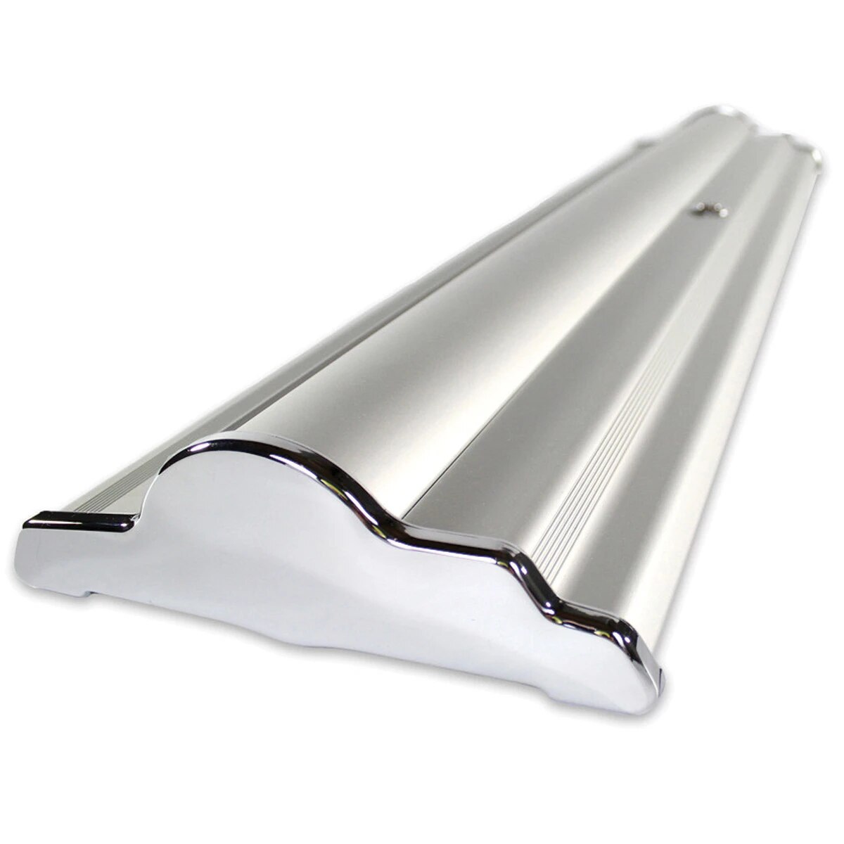 24 in. SilverStep Retractable Banner Stand — Hardware Only / Silver